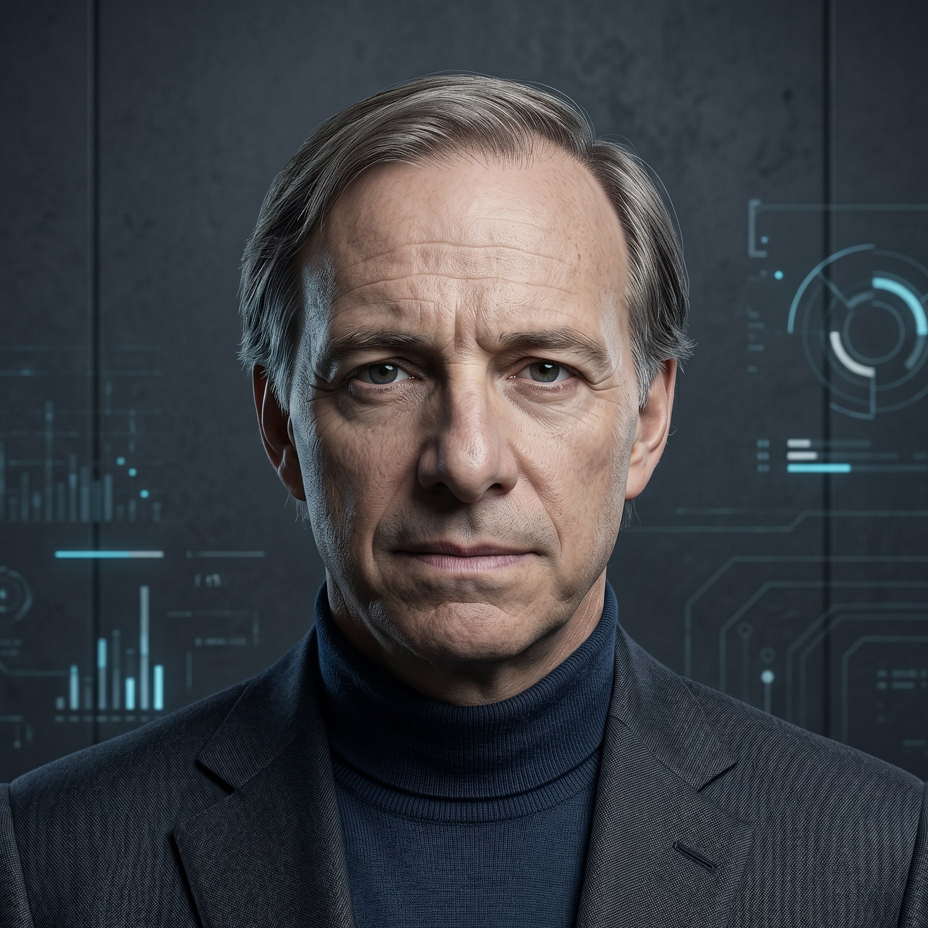 Ray Dalio in an AI-generated portrait representing an iPulse AI research persona