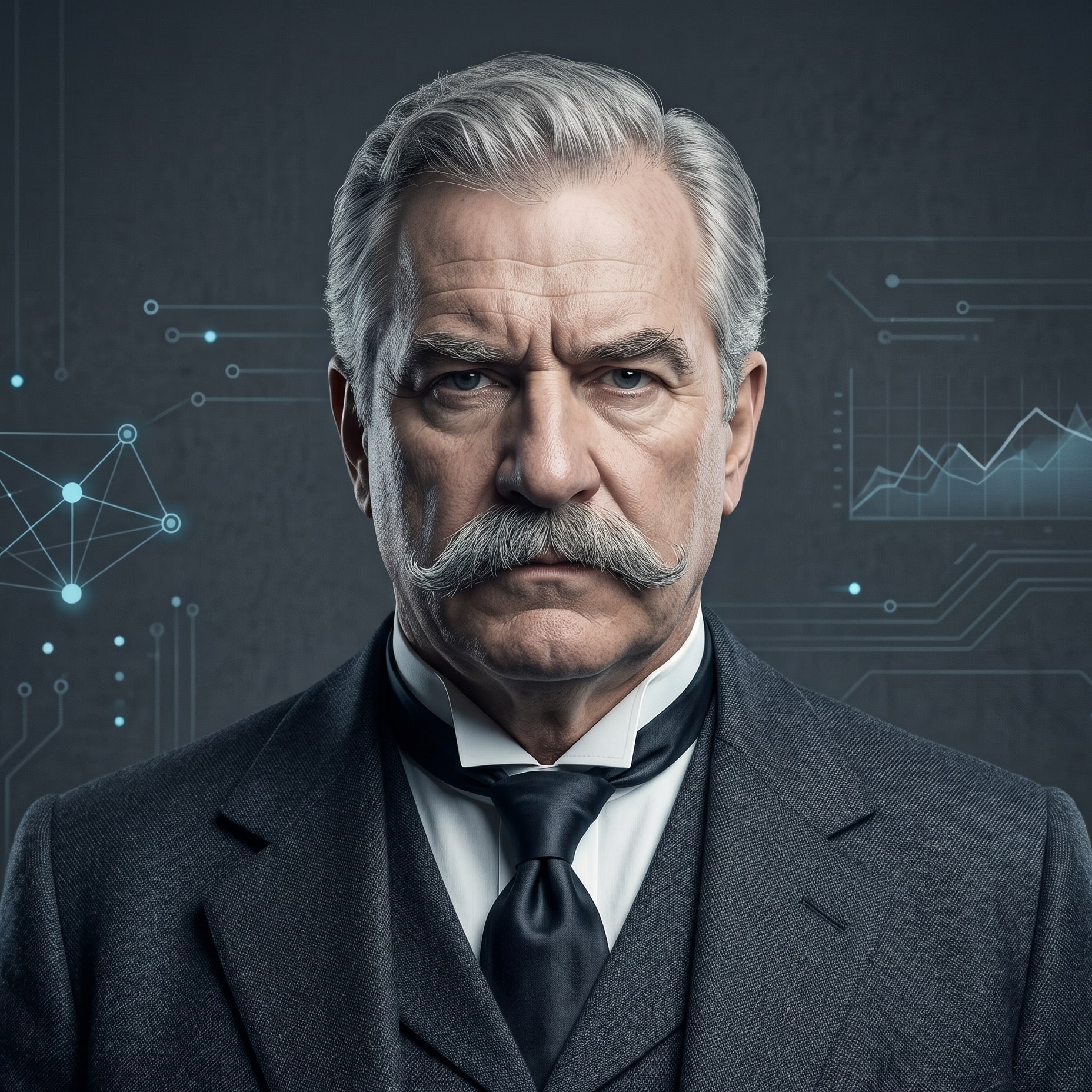 J.P. Morgan in an AI-generated portrait representing an iPulse AI research persona