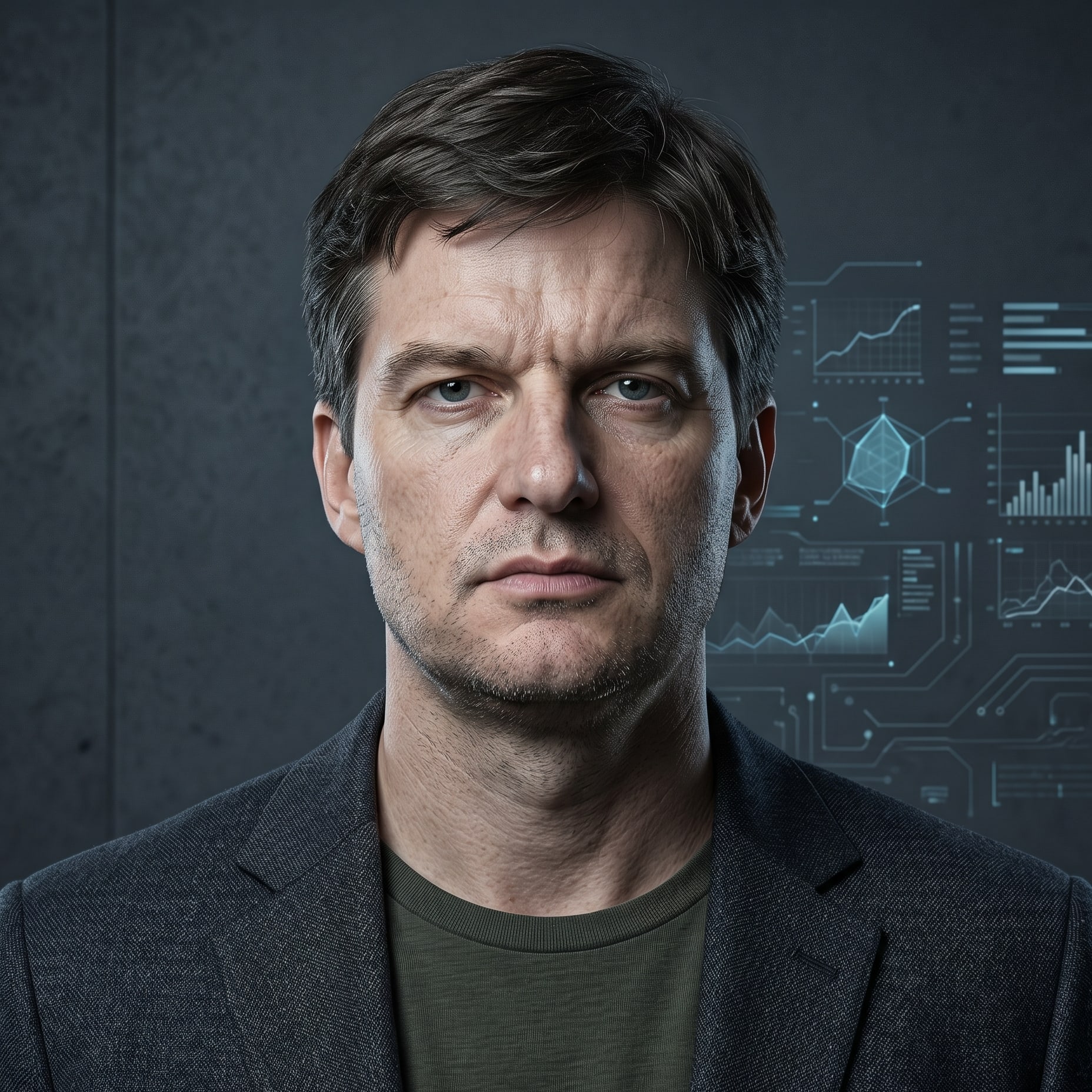 Michael Burry in an AI-generated portrait representing an iPulse AI research persona