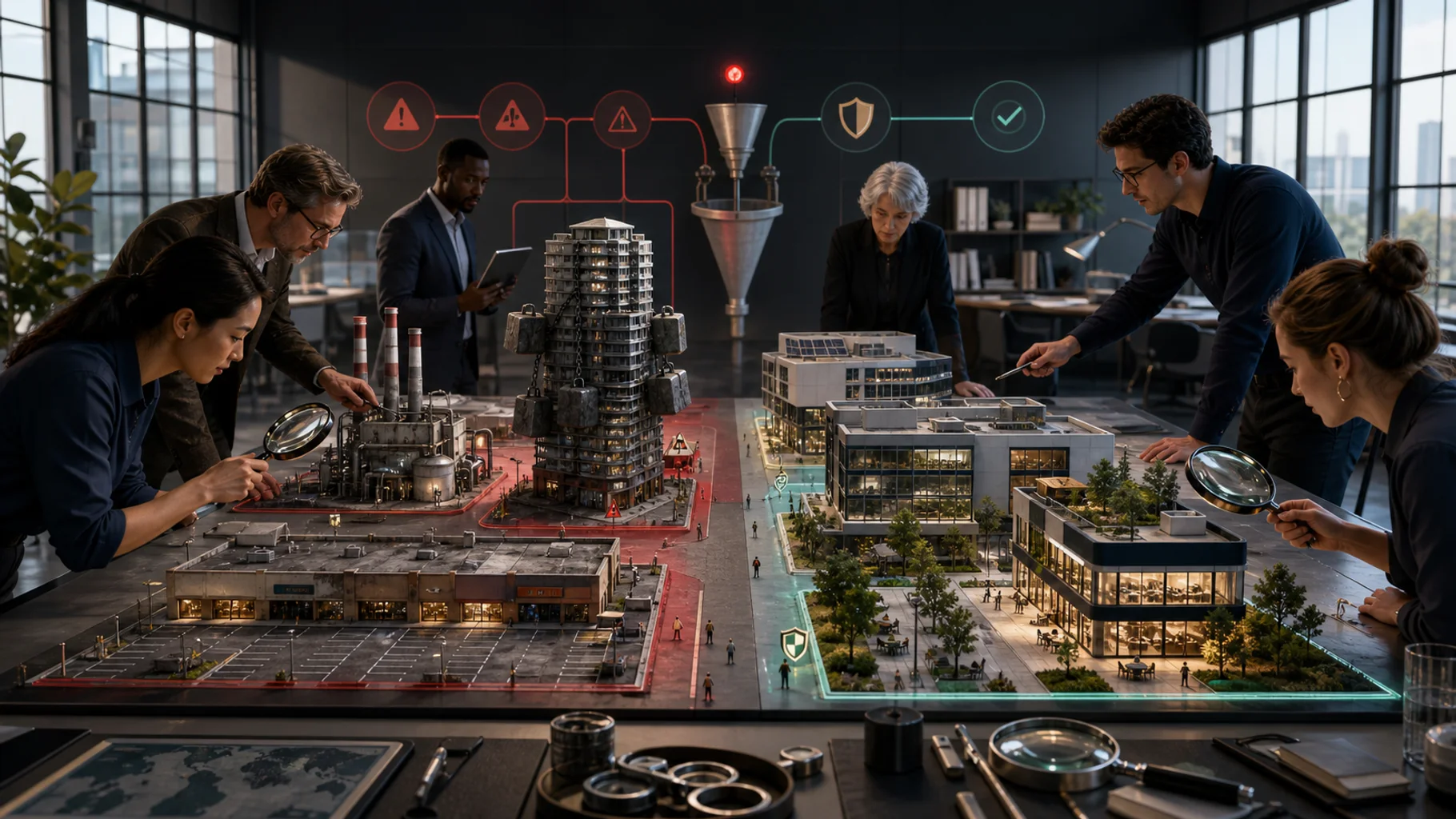 Institutional analysts inspect miniature business ecosystems and separate structurally weak companies from resilient businesses using evidence and risk controls.